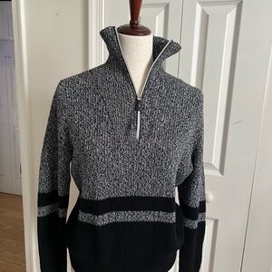 Ralph Lauren Black and Gray Zip-Up Sweater